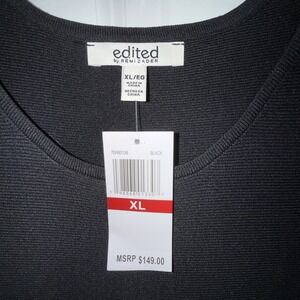 Edited Remi Bader Black Knit Dress Pleated Sleeveless NWT XL MSRP $149